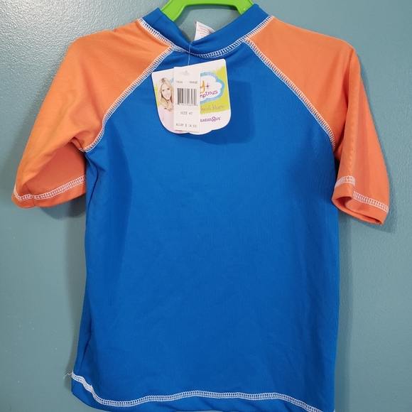4 NWT piece 4T swimsuits set orange blue - Picture 5 of 9